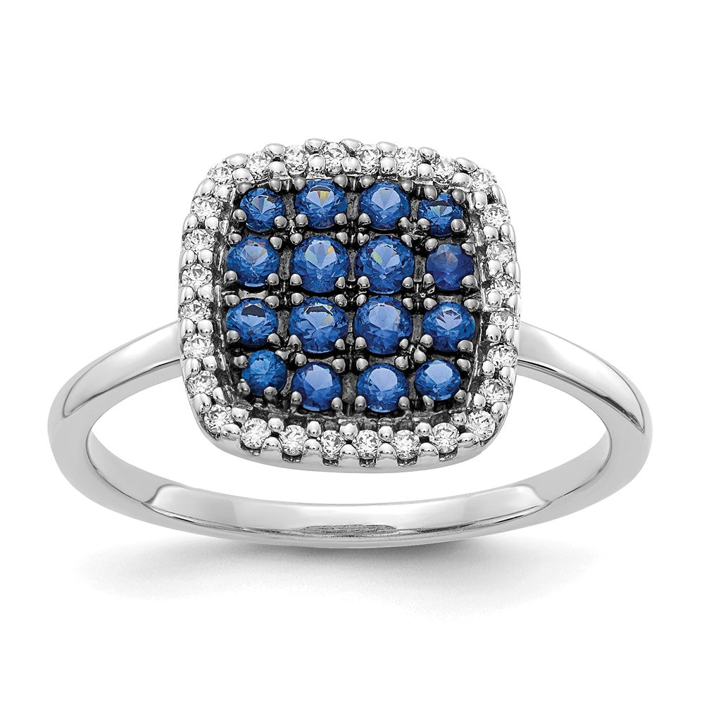 Image of ID 1 14k White Gold Real Diamond and Sapphire Ring