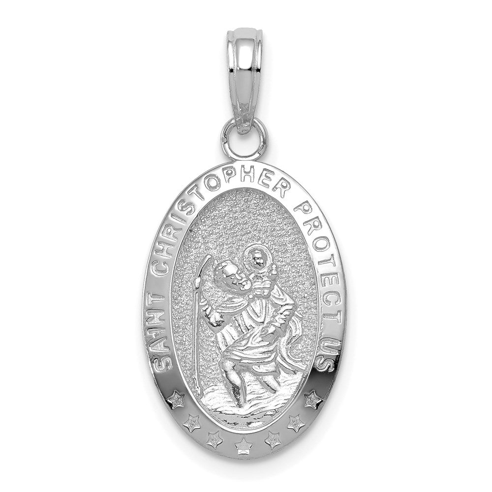 Image of ID 1 14k White Gold Saint Christopher Medal Pendant