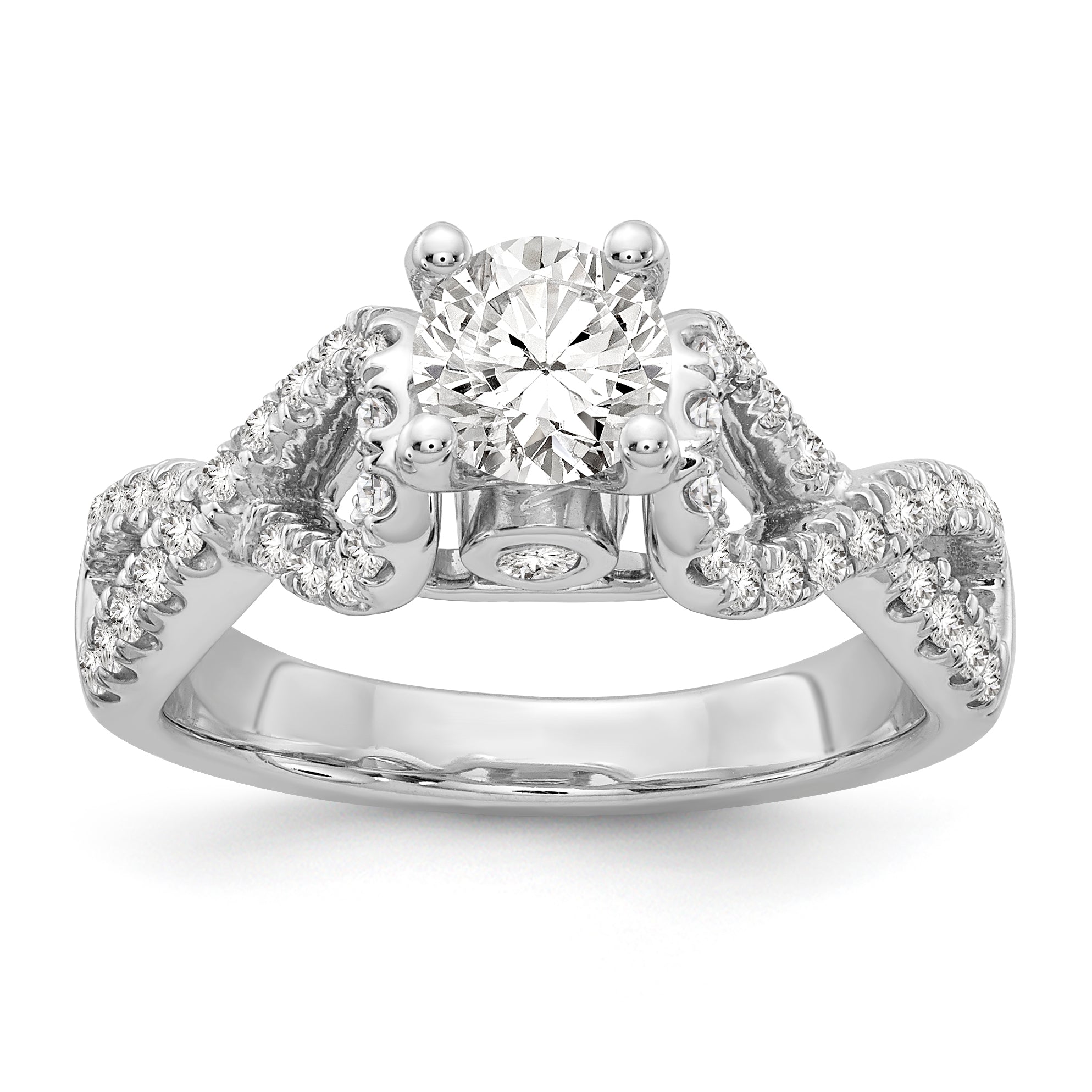 Image of ID 1 14k White Gold Simulated Diamond Infinity Engagement Ring