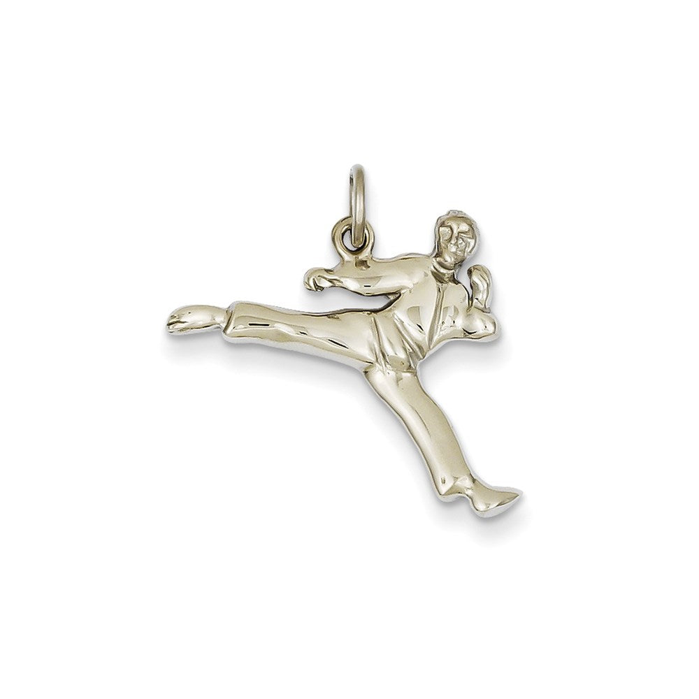 Image of ID 1 14k White Gold Solid Open-Backed Karate Male Charm