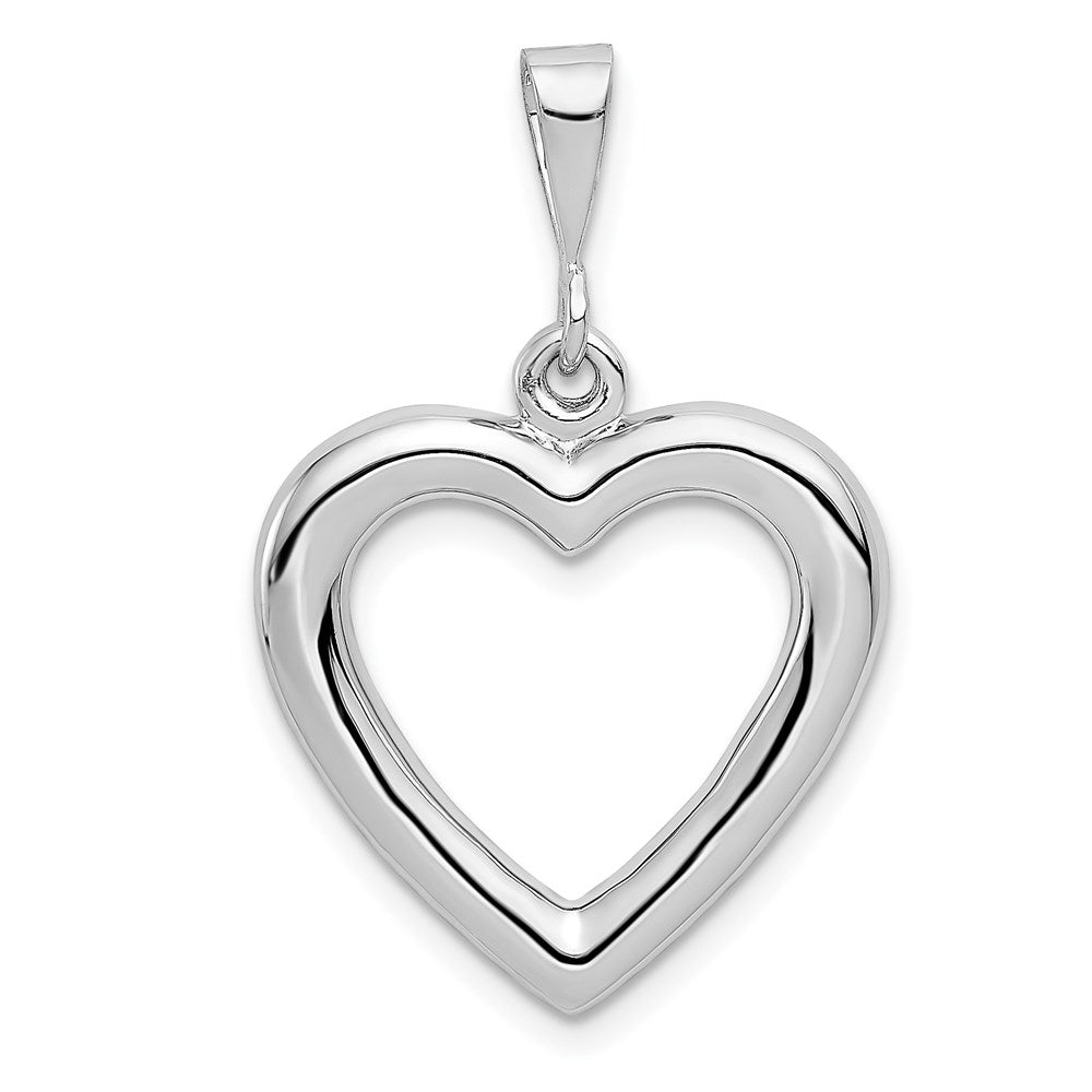 Image of ID 1 14k White Gold Solid Polished Heart Pendant