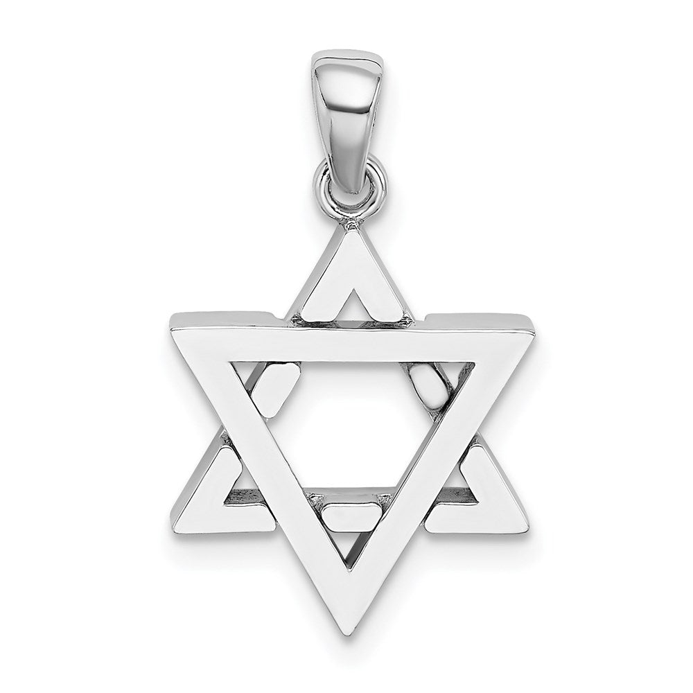 Image of ID 1 14k White Gold Star Of David Charm