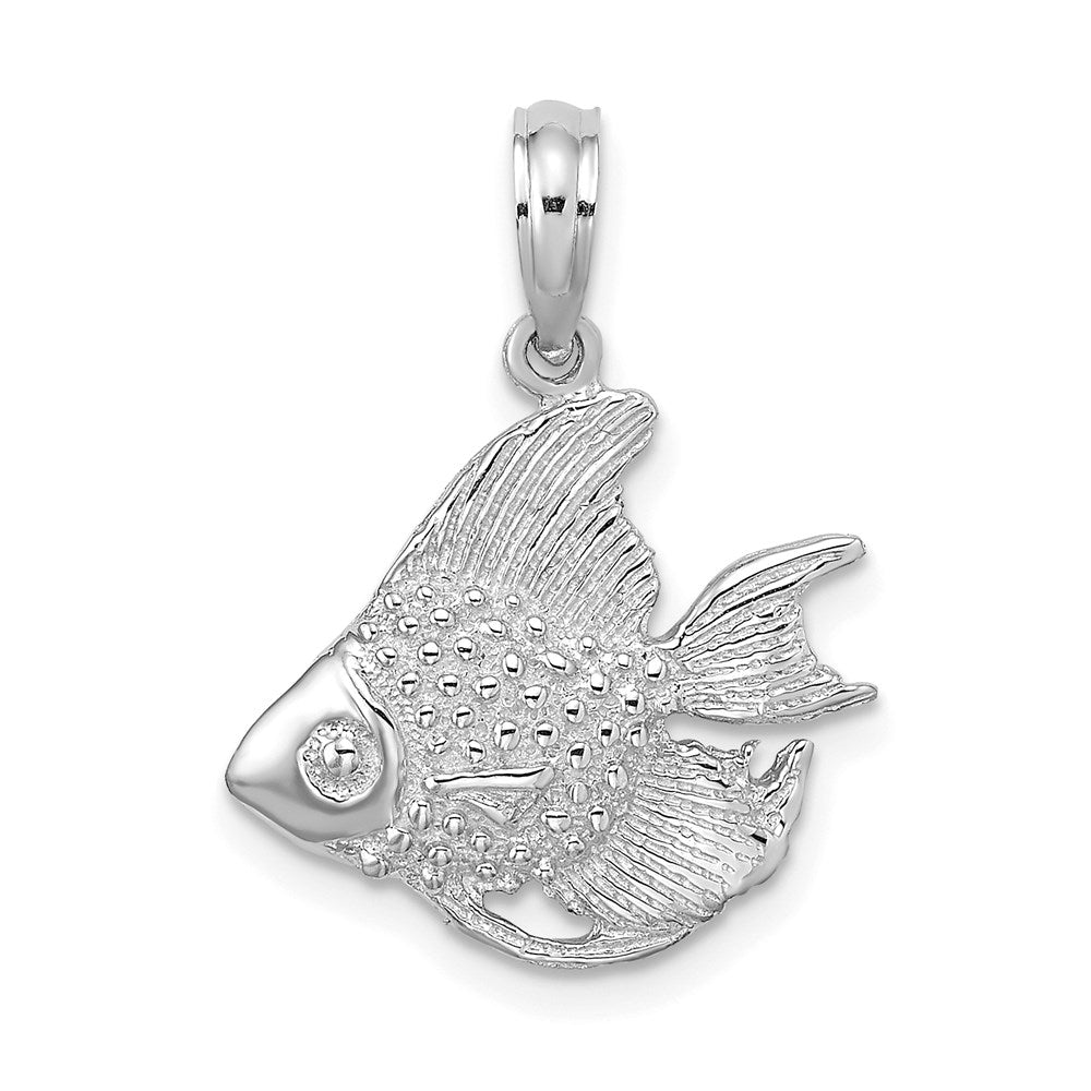 Image of ID 1 14k White Gold Textured Fish Charm