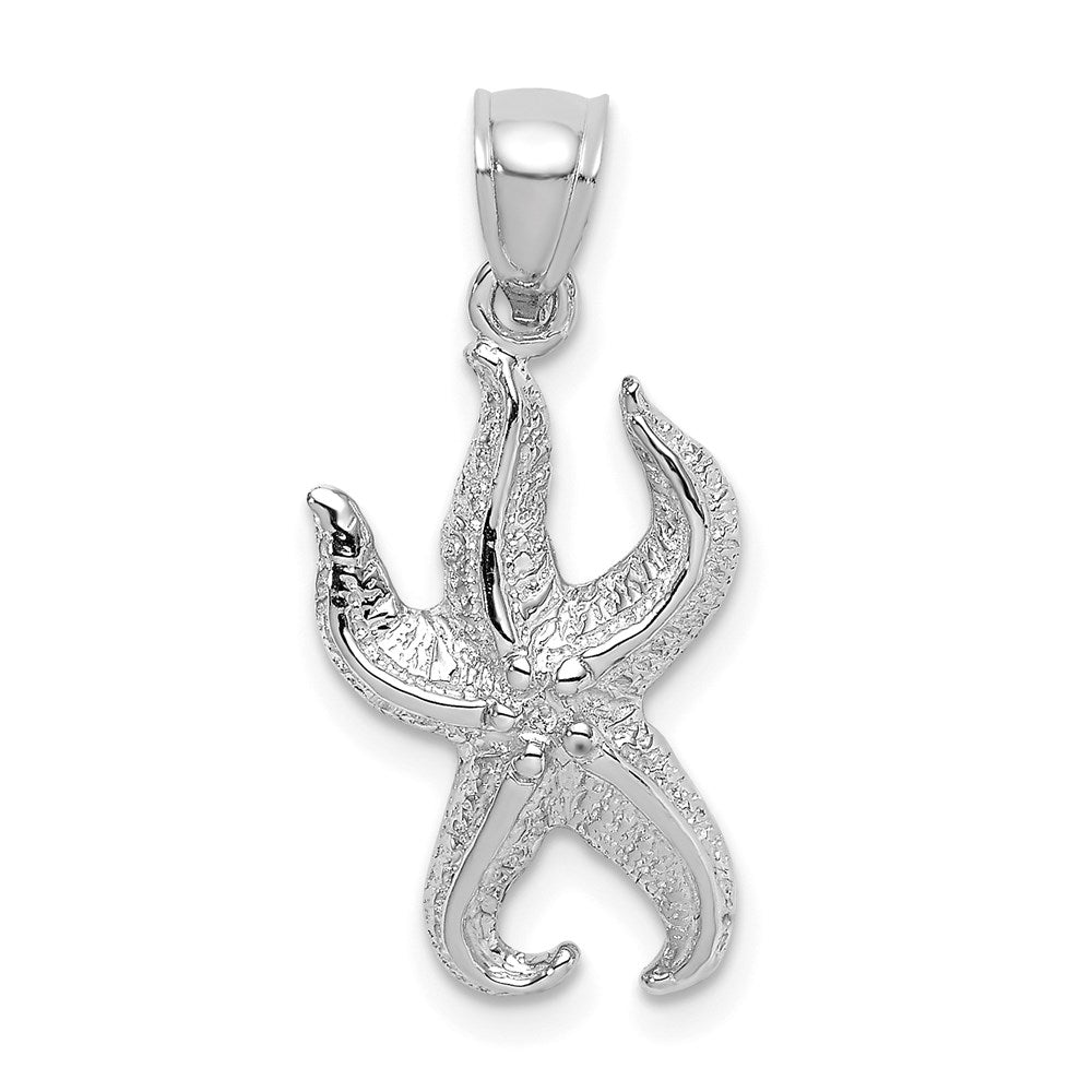 Image of ID 1 14k White Gold Textured Starfish Charm