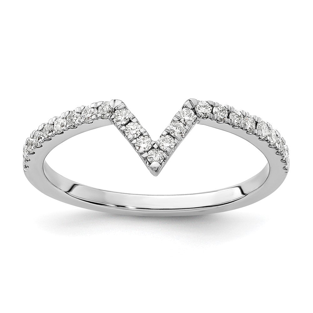 Image of ID 1 14k White Gold V-shape Real Diamond Ring Guard