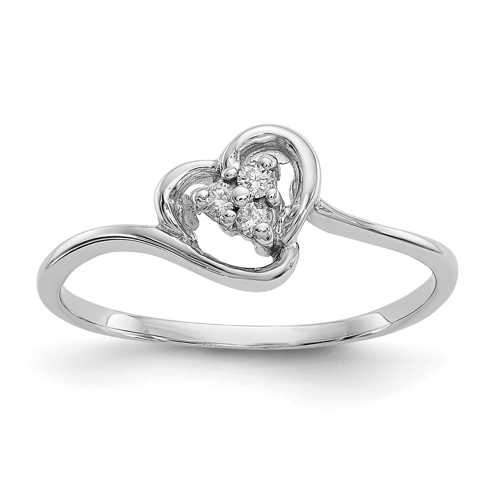 Image of ID 1 14k White Gold VS Diamond heart ring