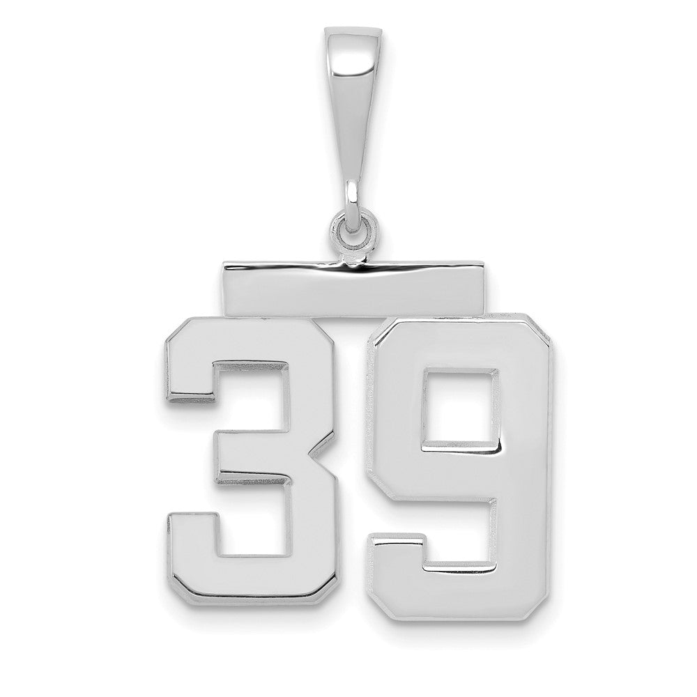 Image of ID 1 14k White Goldw Medium Polished Number 39 Charm