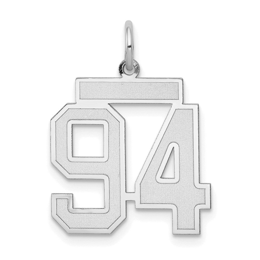 Image of ID 1 14k White Goldw Medium Satin Number 94 Charm