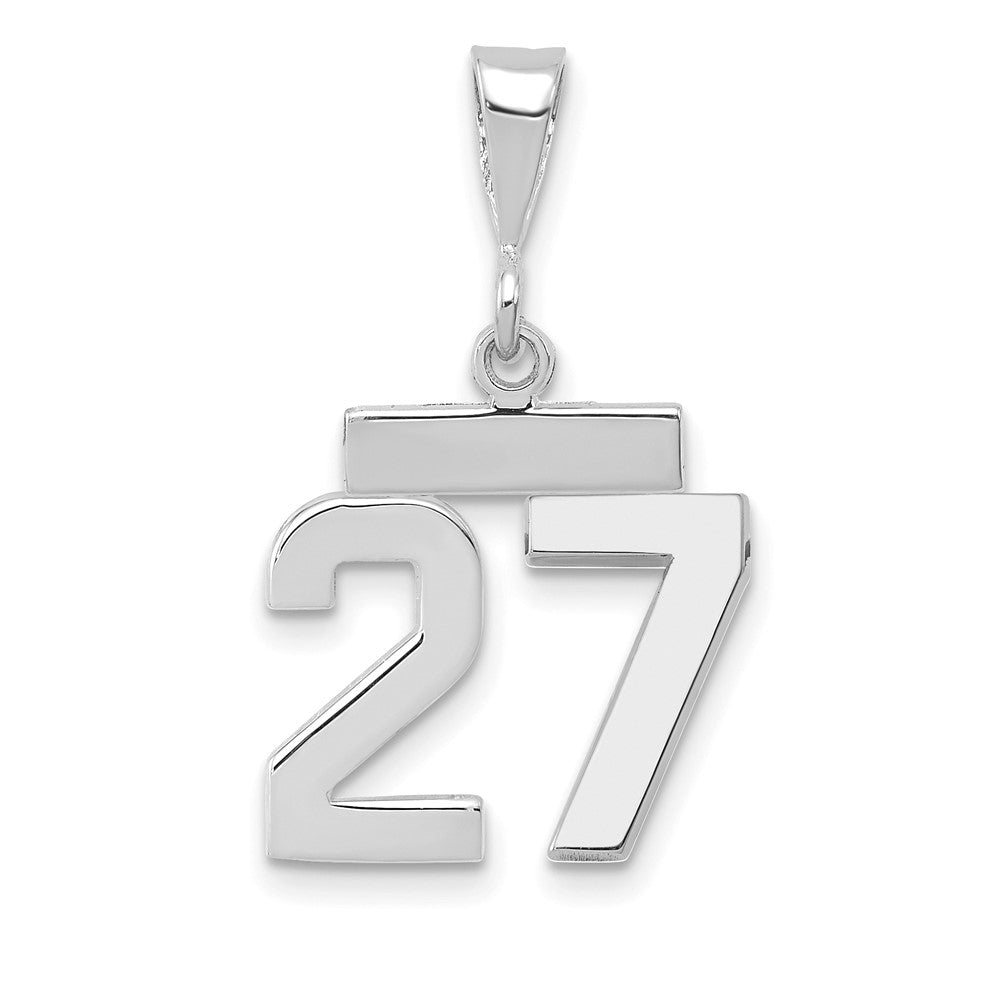 Image of ID 1 14k White Goldw Small Polished Number 27 Charm