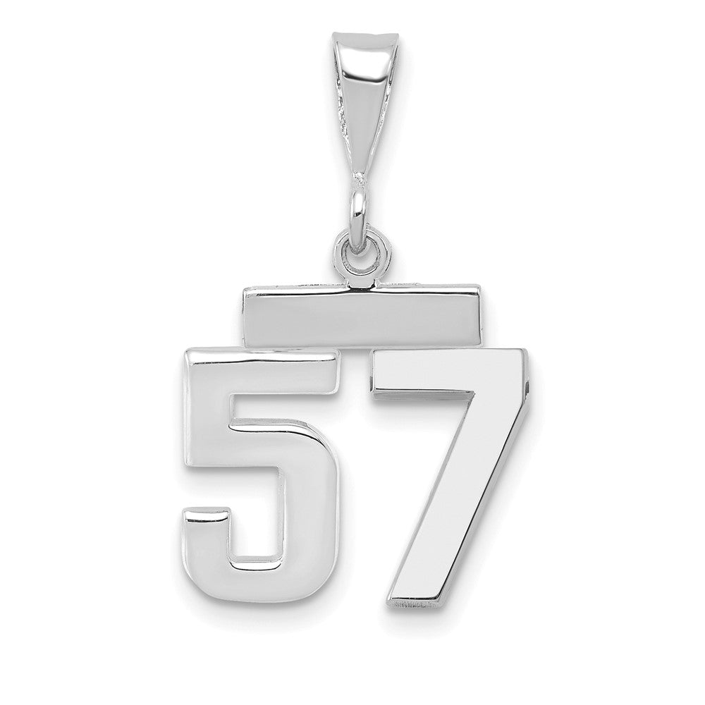 Image of ID 1 14k White Goldw Small Polished Number 57 Charm