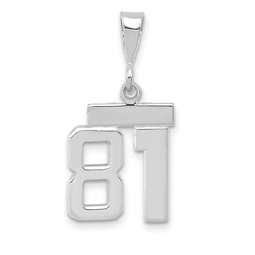 Image of ID 1 14k White Goldw Small Polished Number 81 Charm