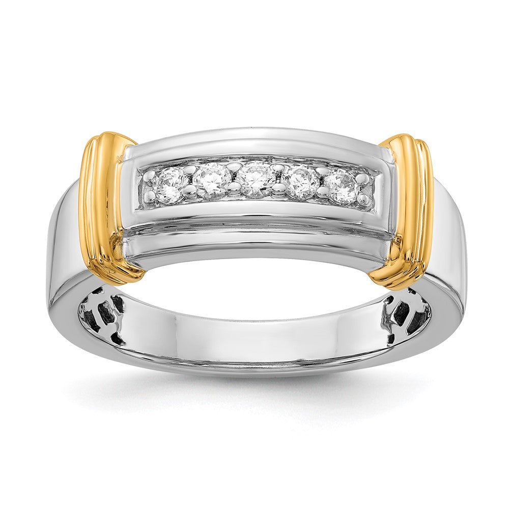 Image of ID 1 14k White & Yellow Gold Real Diamond Men's Ring