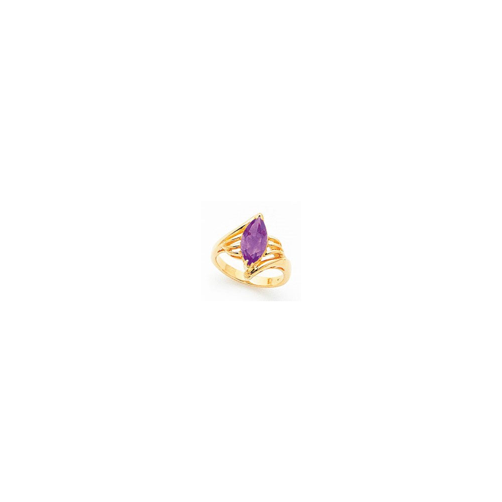 Image of ID 1 14k Yellow Gold 12x6mm Marquise Amethyst ring