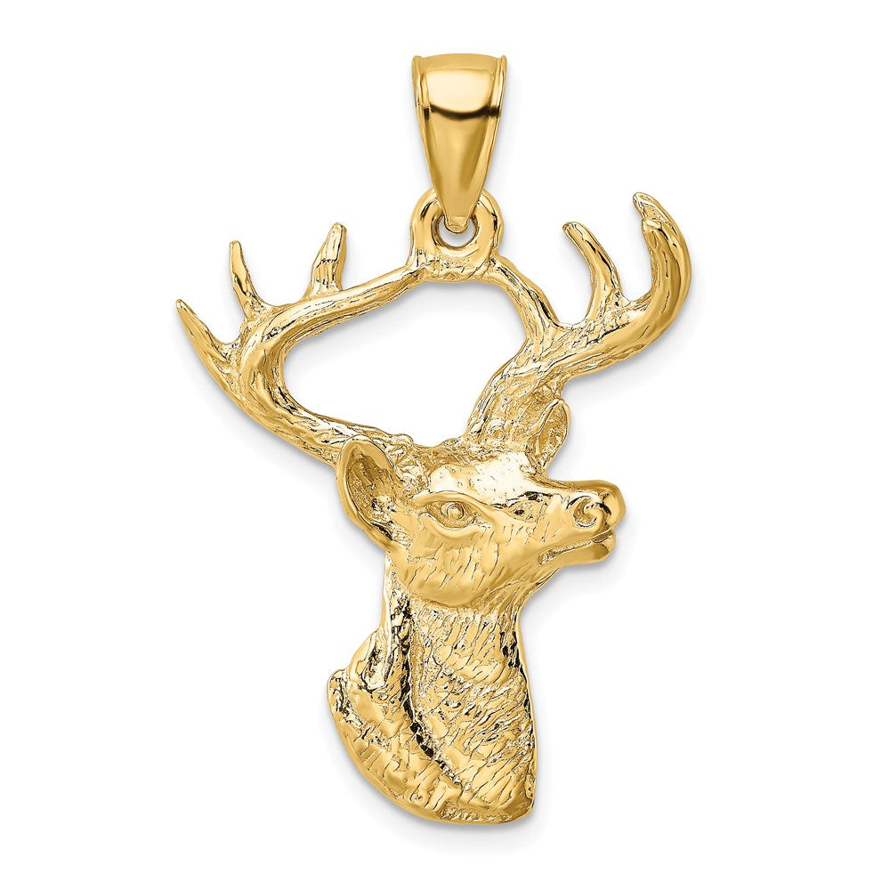 Image of ID 1 14k Yellow Gold 2-D Deer Head Profile Charm
