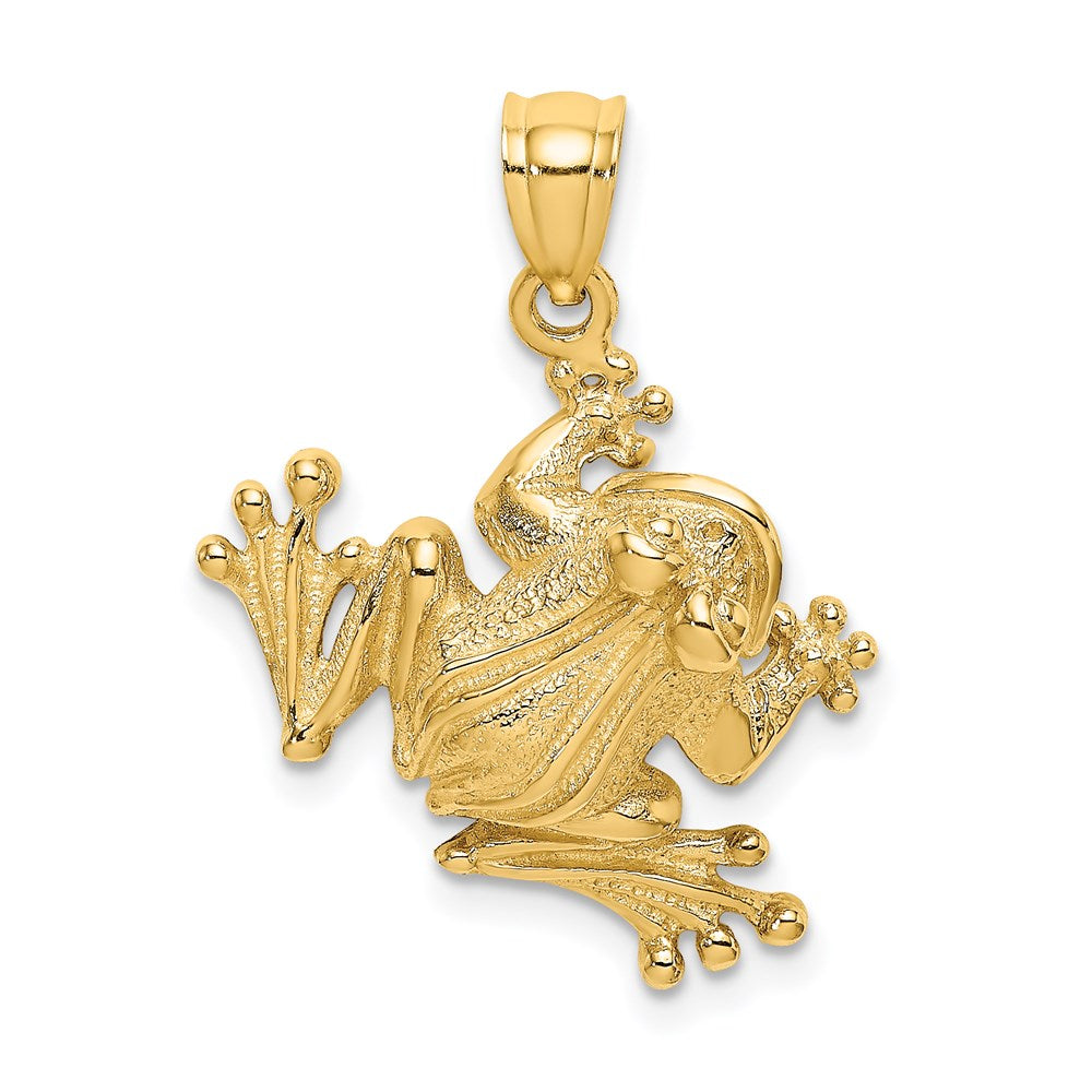 Image of ID 1 14k Yellow Gold 2-D Frog Sitting Charm