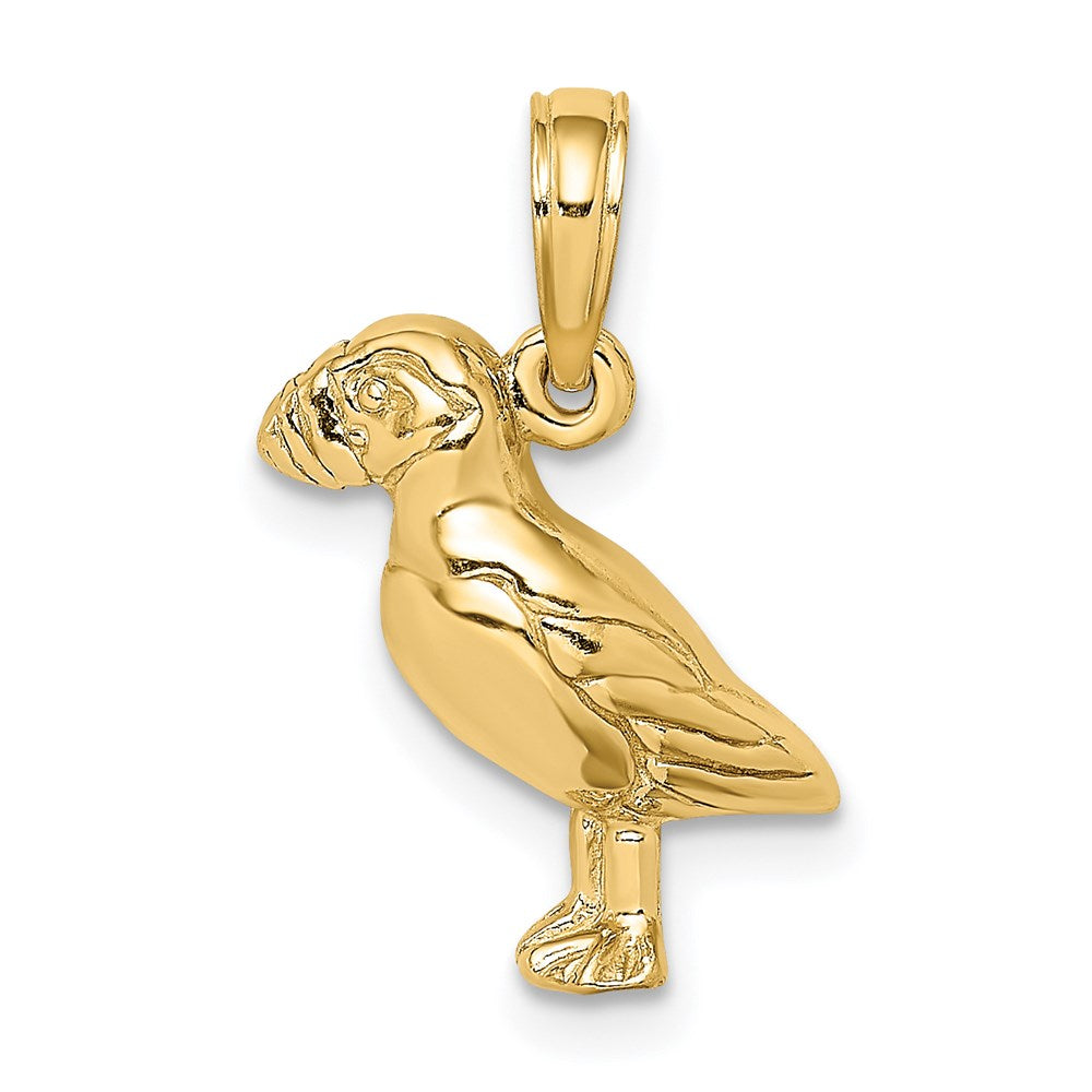 Image of ID 1 14k Yellow Gold 2-D Polished and Textured Puffin Bird Charm