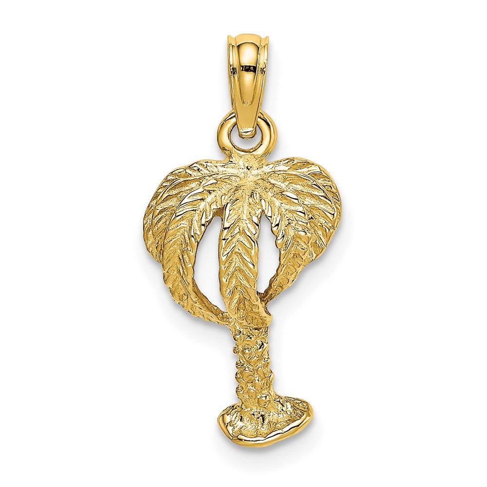 Image of ID 1 14k Yellow Gold 2-D Textured Palm Tree Charm