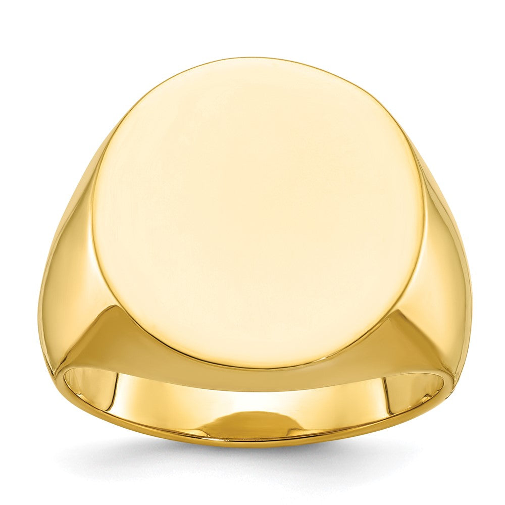 Image of ID 1 14k Yellow Gold 20x18mm Men's Round Signet Ring