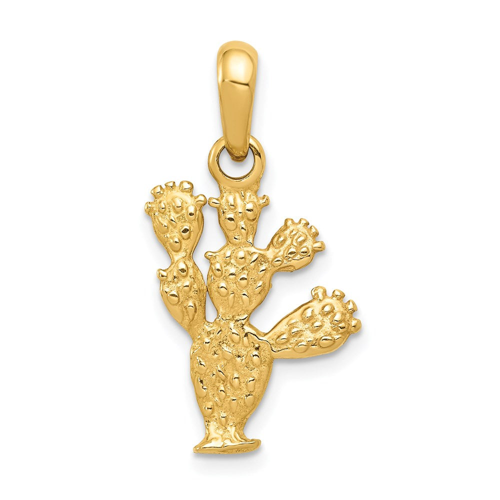 Image of ID 1 14k Yellow Gold 3-D Cactus Pendant