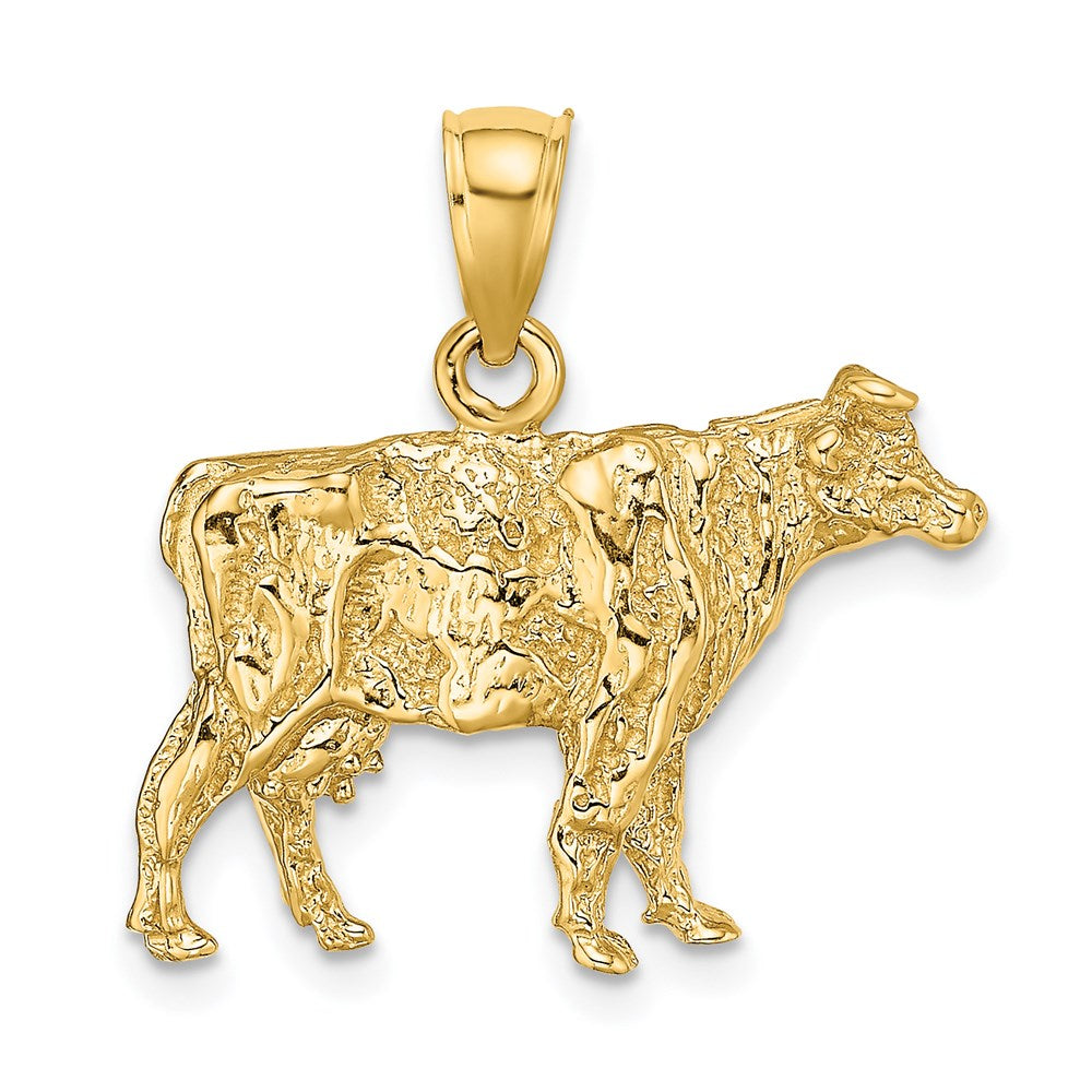 Image of ID 1 14k Yellow Gold 3-D Cow Charm