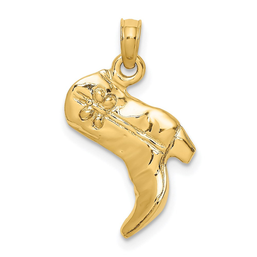 Image of ID 1 14k Yellow Gold 3-D Cowboy Boot Charm
