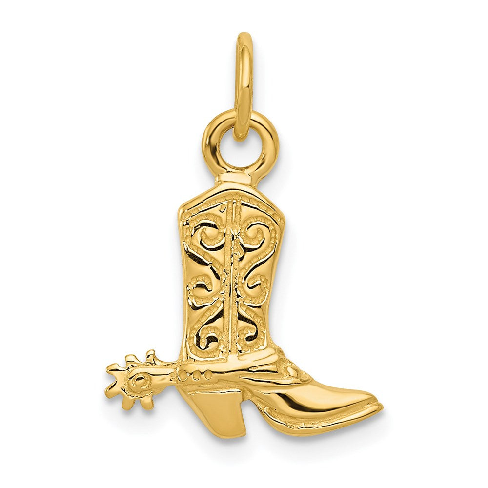 Image of ID 1 14k Yellow Gold 3-D Cowboy Boot Pendant