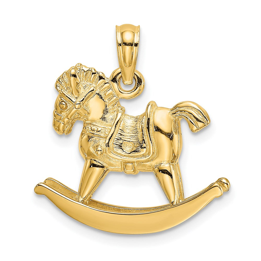 Image of ID 1 14k Yellow Gold 3-D Playful Rocking Horse Charm