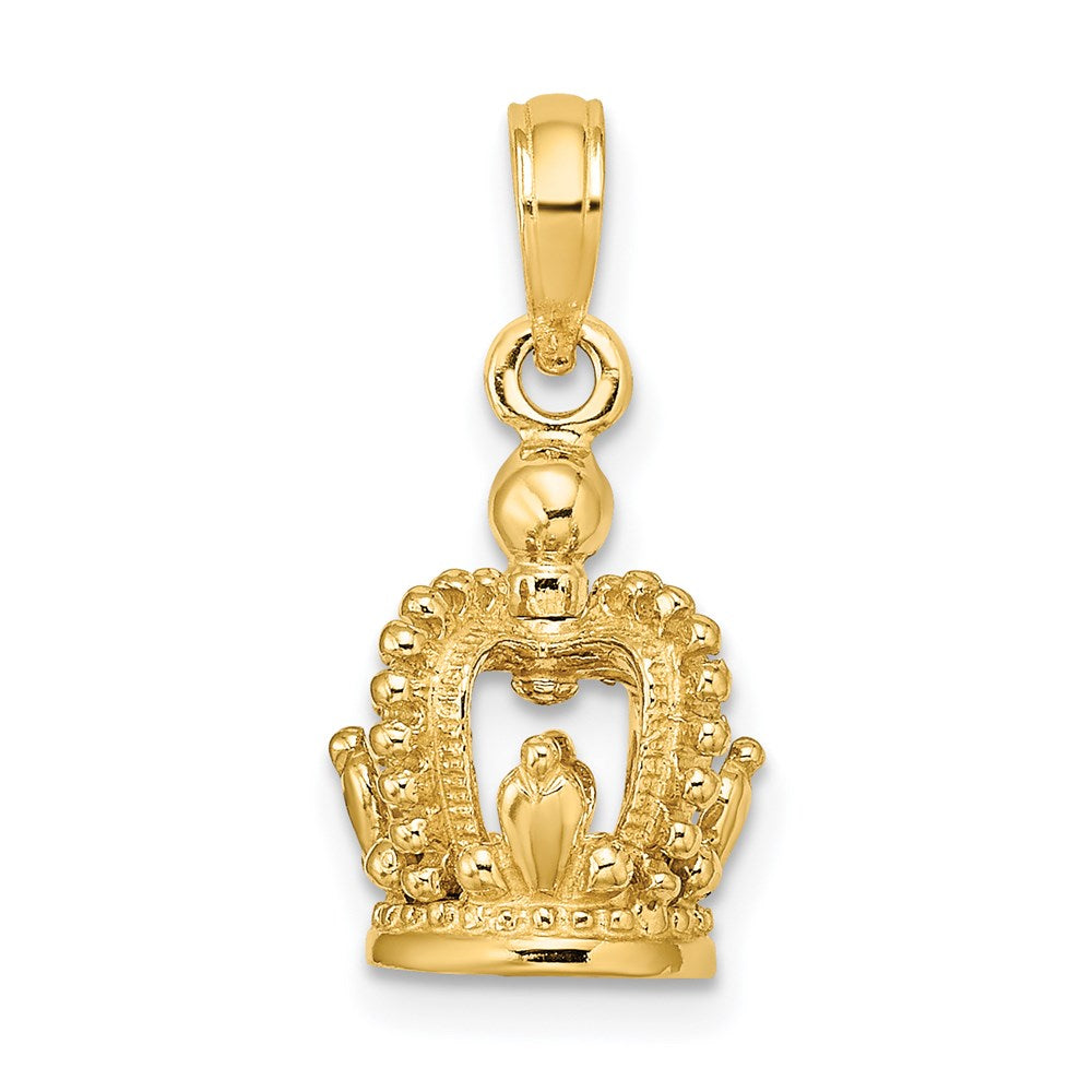 Image of ID 1 14k Yellow Gold 3-D Polished Crown Charm