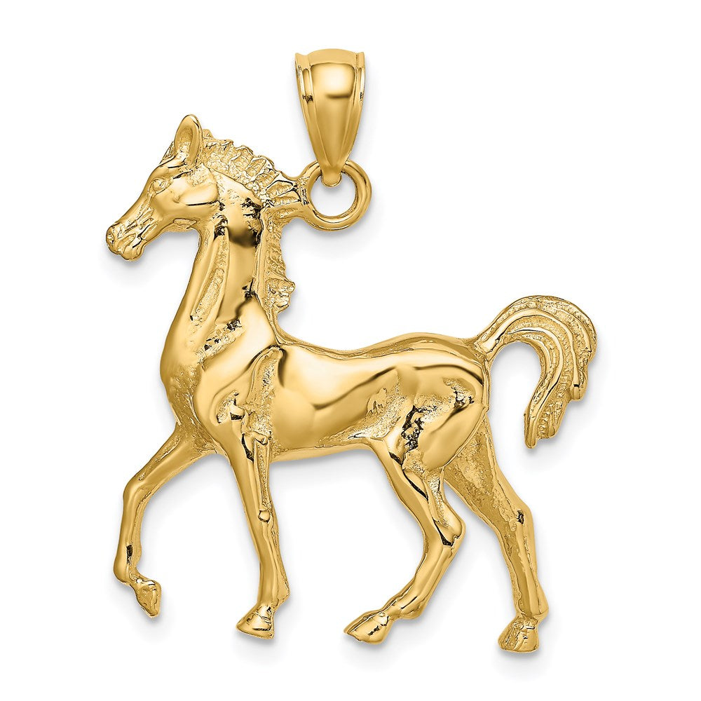 Image of ID 1 14k Yellow Gold 3-D Polished Horse Charm