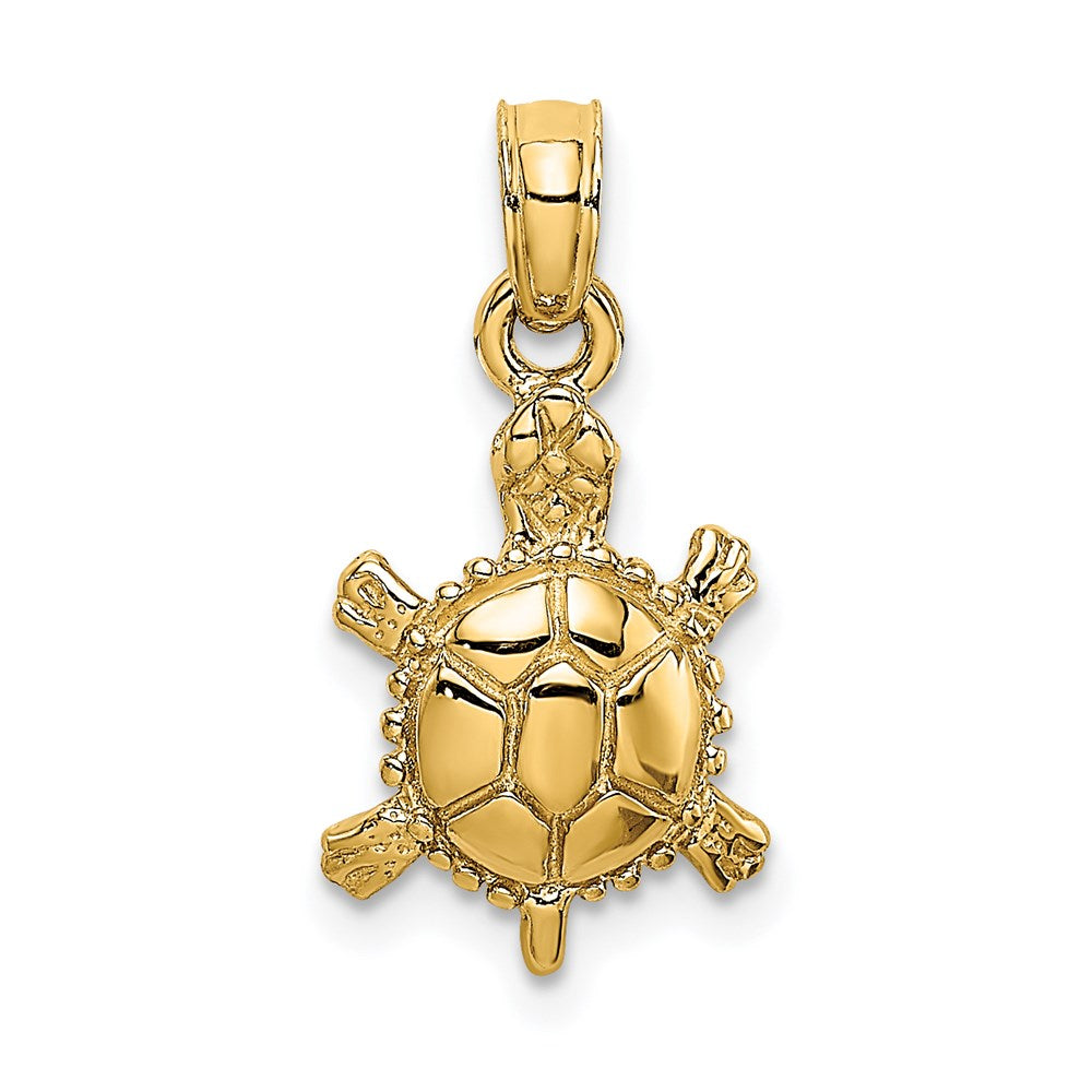 Image of ID 1 14k Yellow Gold 3-D Polished Land Turtle Charm