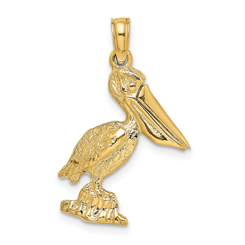 Image of ID 1 14k Yellow Gold 3-D Standing Pelican with Moveable Mouth Charm