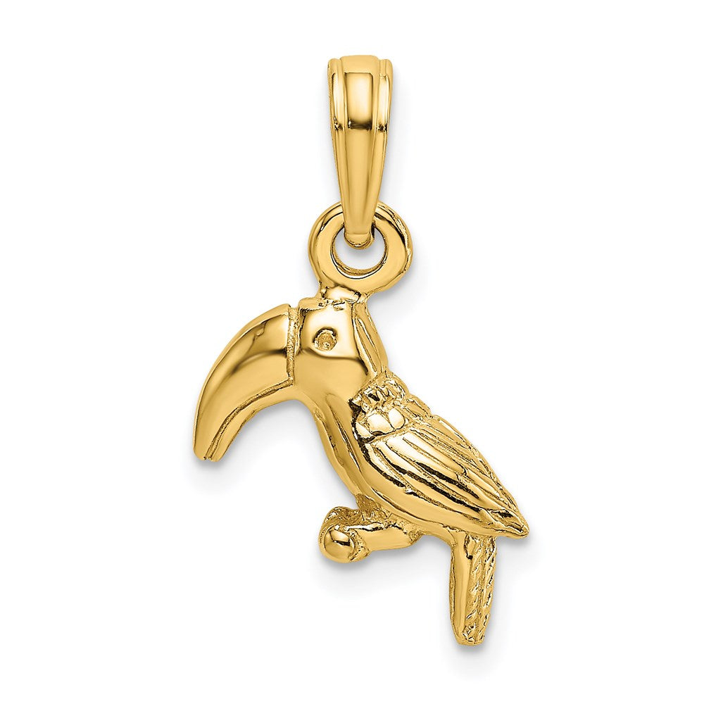 Image of ID 1 14k Yellow Gold 3-D Textured/Polished Toucan Bird Charm