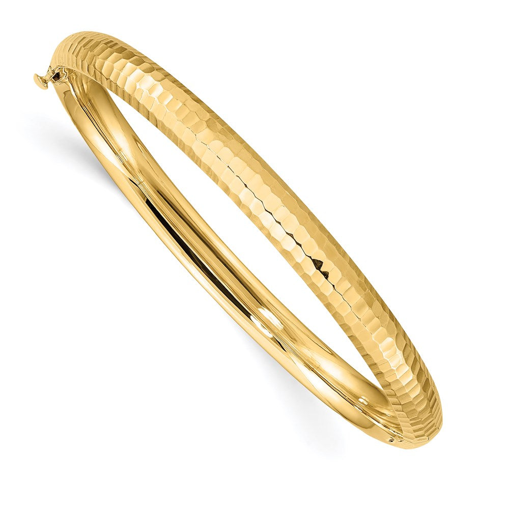 Image of ID 1 14k Yellow Gold 3/16 Hammered Children's Hinged Bangle