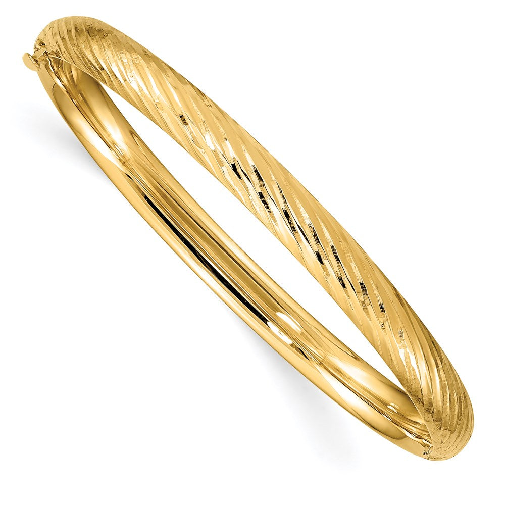 Image of ID 1 14k Yellow Gold 3/16 Textured Children's Hinged Bangle