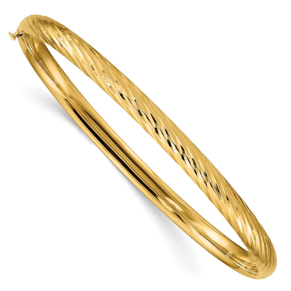 Image of ID 1 14k Yellow Gold 3/16 Textured Hinged Bangle