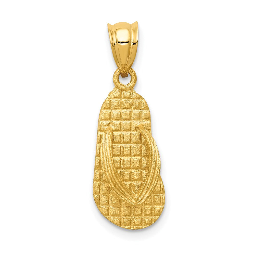 Image of ID 1 14k Yellow Gold 3D Solid Polished Sandals Pendant