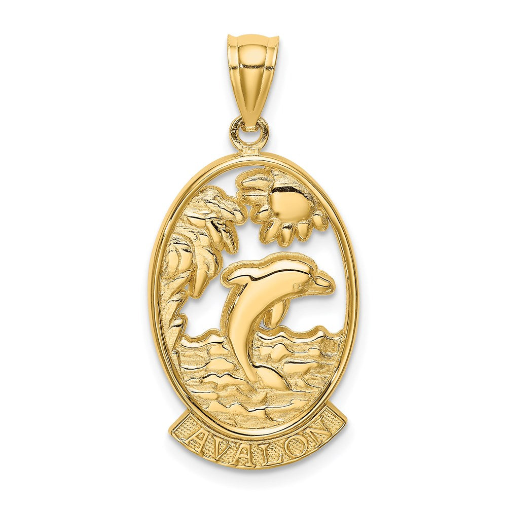 Image of ID 1 14k Yellow Gold AVALON w/ Dolphin Sunset Charm