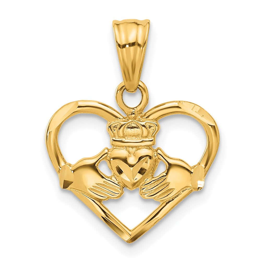 Image of ID 1 14k Yellow Gold Claddagh Charm
