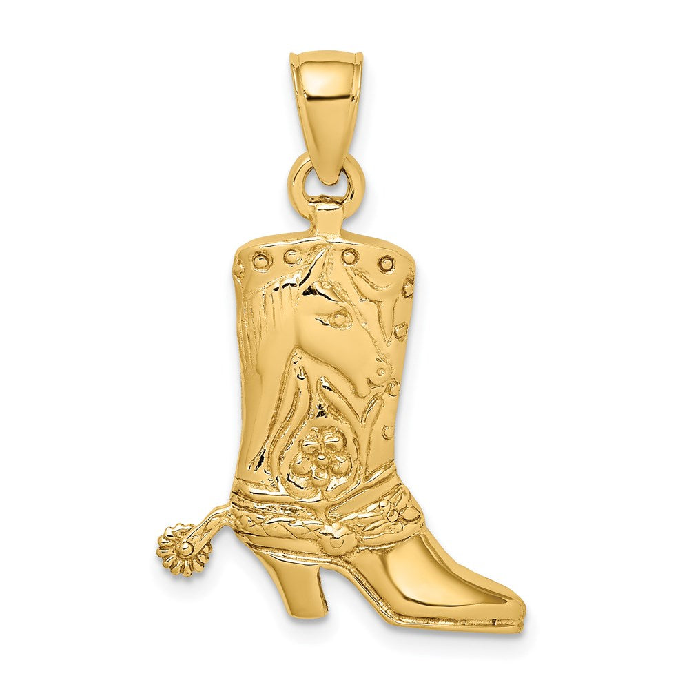 Image of ID 1 14k Yellow Gold Cowboy Boot with Spur Charm