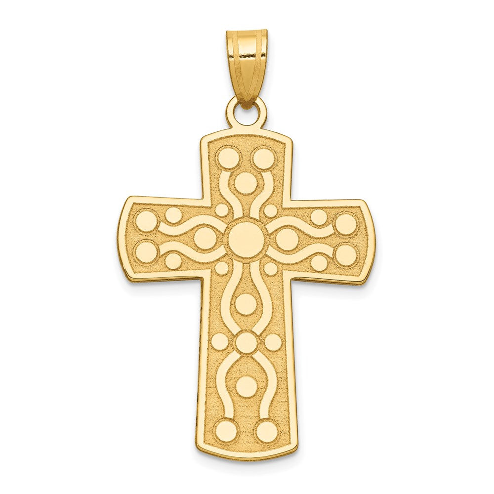 Image of ID 1 14k Yellow Gold Cross Pendant w/Serenity Prayer on Back