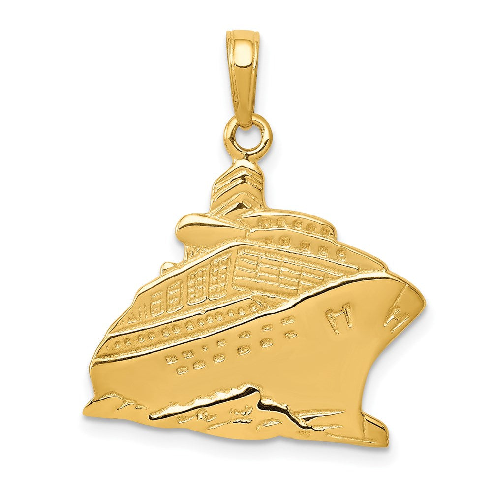 Image of ID 1 14k Yellow Gold Cruise Ship Pendant