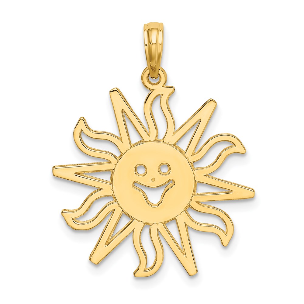 Image of ID 1 14k Yellow Gold Cut-out Smiling Sun Charm