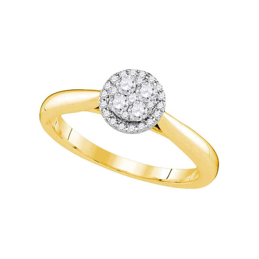 Image of ID 1 14k Yellow Gold Diamond Bridal Engagement Ring 1/4 Cttw