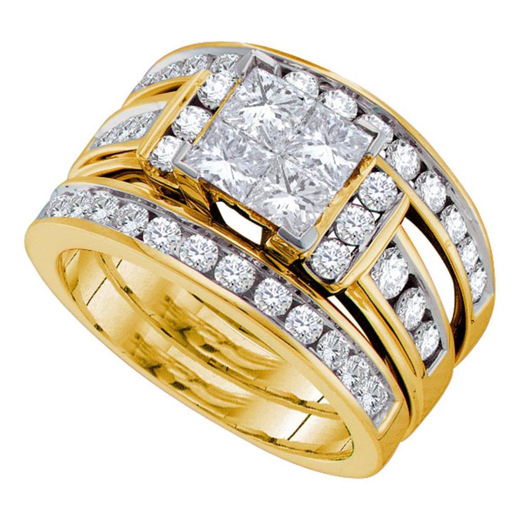 Image of ID 1 14k Yellow Gold Diamond Bridal Wedding Ring Set 2 Cttw