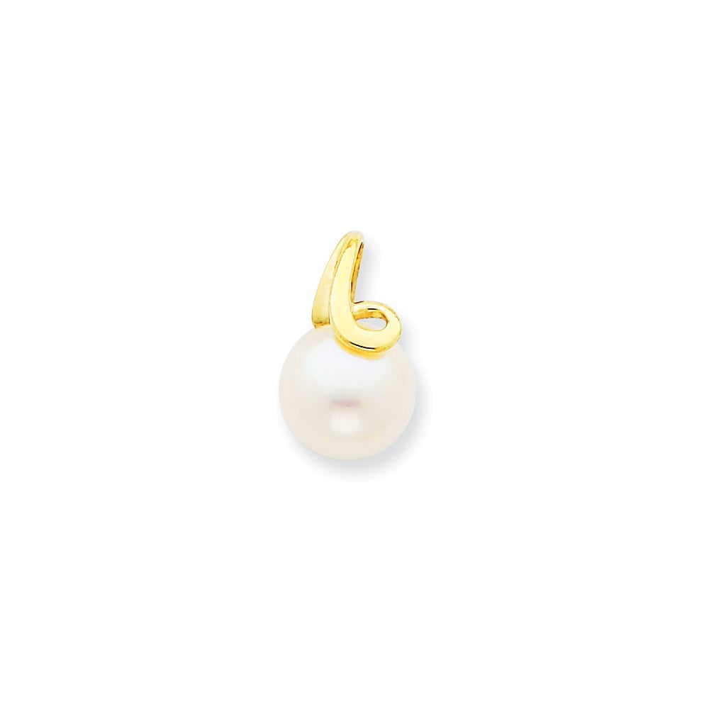 Image of ID 1 14k Yellow Gold Diamond Cultured Pearl Pendant