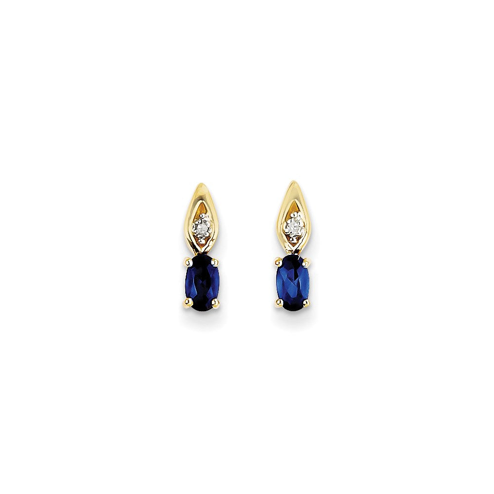 Image of ID 1 14k Yellow Gold Diamond & Genuine Sapphire Earrings