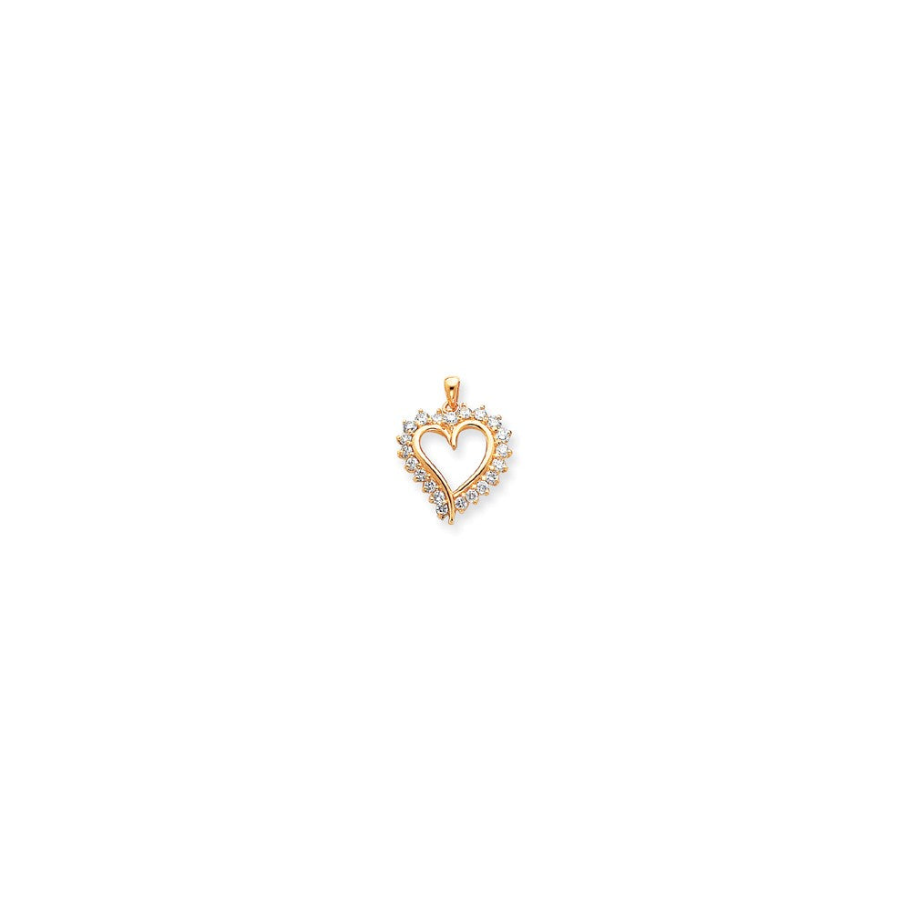 Image of ID 1 14k Yellow Gold Diamond Heart Pendant