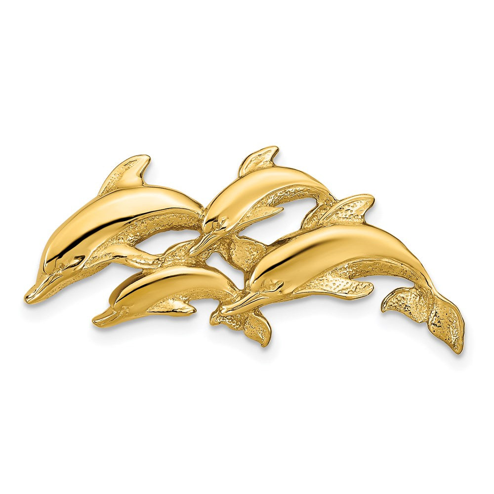 Image of ID 1 14k Yellow Gold Dolphins Slide