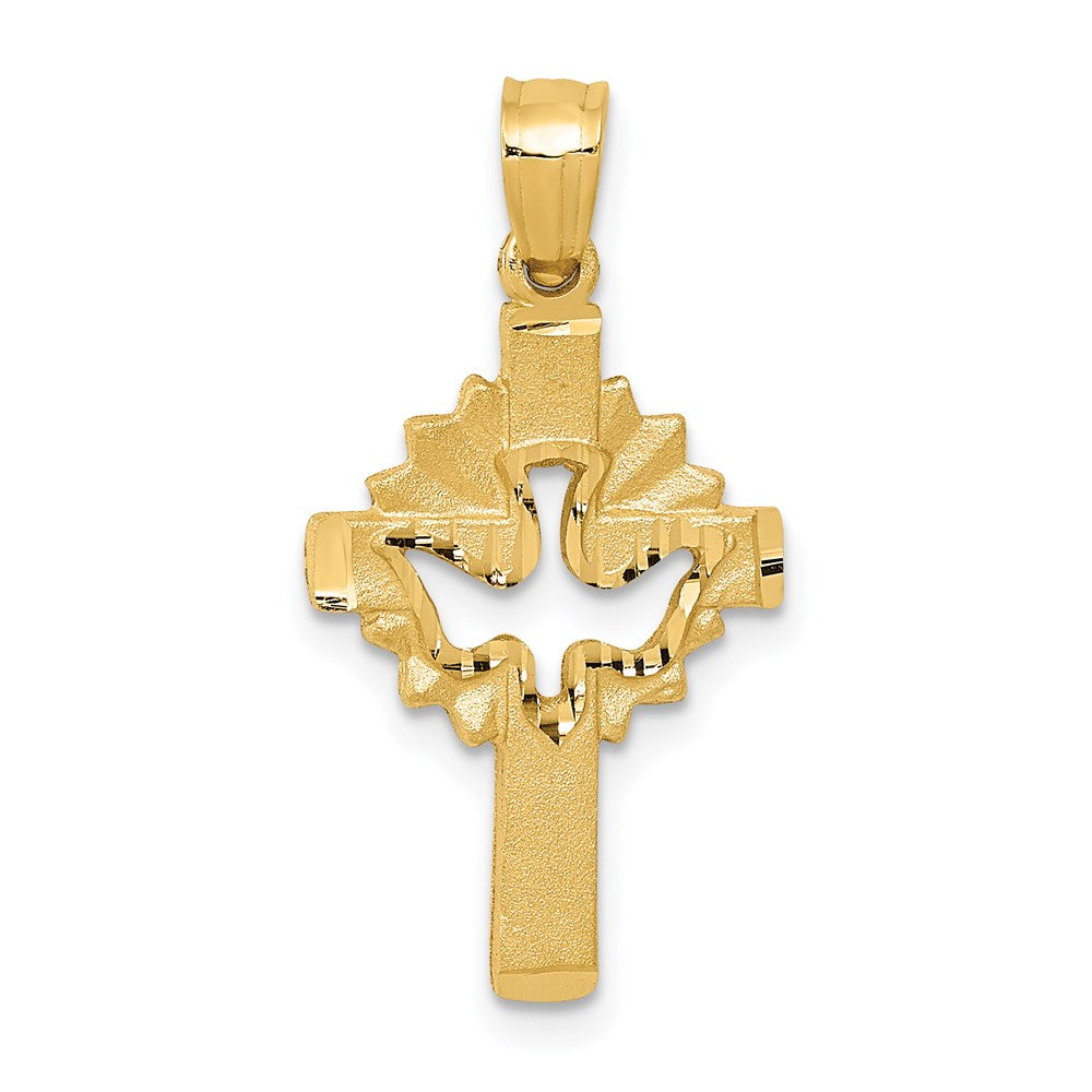 Image of ID 1 14k Yellow Gold Dove Cross Charm