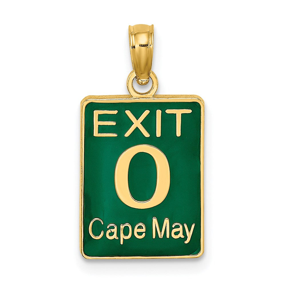 Image of ID 1 14k Yellow Gold EXIT 0 / CAPE MAY with Green Enamel Charm